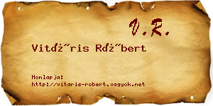 Vitáris Róbert névjegykártya