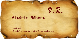 Vitáris Róbert névjegykártya